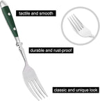 20-Piece Silverware Set, Stainless Steel Flatware Set, Service for 4, Vintage Cutlery Set with Green Bakelite Handle, Mirror Polished | Rustic | Dishwasher Safe