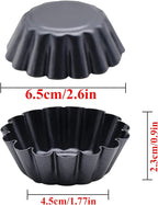 12 Packs Egg Tart Mold, Size 2.6 x 0.9inch, Non-Stick Pan Carbon Steel Cake Molds, Mini Pie Mould, for Pies, Chinese Egg Tart, Cakes
