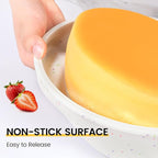 Vinino 6 Inch Silicone Round Cake Pan with Metal Reinforced Frame Set of 2, Nonstick Silicone Springform Pan for Baking Suitable for Making Layers, Cheese & Chocolate Cakes