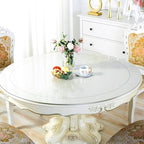 Wadrac Round Clear Table Cover Protector Mat Sofa Side Dining Coffee End Tabletop Protector Plastic Table Pad Vinyl PVC Wipeable Water Resistant Furniture Protective Pad Easy Clean Circle 24 Inch Dia