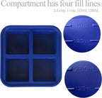 1 Cup Silicone Freezer Molds 2 Pack Silicone Freezer Tray with Lid Make 8 Perfect 1-Cup Portions - Easy Release Molds for Food Storage & Freeze Soup, Broth, Stew or Sauce