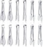 12 Pack Premium Small Serving Tongs, Dmoera Mini Stainless Steel Appetizer Tongs, 5.1Inch(12.7cm)