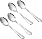 Stainless Steel Teaspoon Set, 8 Pieces, 7.3 Inches, Mirror Finish, Dishwasher Safe