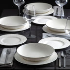 Villeroy & Boch Manufacture Rock Blanc 12-Piece Dinnerware Set, Service for 4, Dinner Plates, Salad Plates & Pasta Bowls, Premium Porcelain, Made in Germany, Matte White