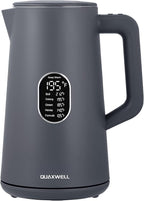 1.5L Electric Kettle Stainless Steel, Double Wall Cool Touch Teapot, Fast Boil,5 Temperature Control, LED Display, Auto Shut-Off, BPA-Free,Keep Warm Function, Ideal for Tea & Coffee,Gray