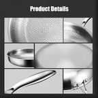 Titanium Pan, Pletefull Pure Titanium Pro Hammered Frying Pan, Multifunctional Non-stick Without Coating Cookware, Scratch-Resistant Durable Flat Pan Dishwasher-Friendly（10.23inch）
