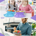 LOVINA Bento Boxes for Adults - 1100 ML Bento Lunch Box Container For Kids With Spoon & Fork - Durable Perfect Size for On-the-Go Meal, BPA-Free and Food-Safe Materials(Purple)