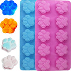 DaKuan 4-Pack Food Grade Silicone Paw Print Mold | Reusable Pet Ice Candy Chocolate Bakery Molds | Oven, Freezer & Dishwasher Safe