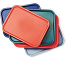 Carlisle FoodService Products CT121605 Café Standard Cafeteria/Fast Food Tray, 12" x 16", Red (Pack of 2)