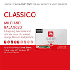 Illy Coffee K Cups - Pods For Keurig Machines – Classico Roast - Caramel, Orange Blossom & Jasmine - Mild, Flavorful & Balanced Flavor - No Preservatives – 32 Count