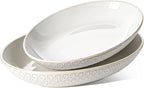 LE TAUCI Serving Bowls, Large Oval Platters for Entertaining, Ceramic Serving Tray for Dinner, Pasta, Salad, Dessert, Turkey, Fish, Fruit, Bread - 45oz/74oz, 11.8"/13.7", Set of 2, Arctic White