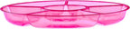 Plasticpro 6 Sectional Round Plastic Serving Tray/Platters Pink Pack of 4