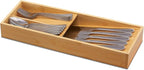 Bamboo Silverware Drawer Organizer, Kitchen Cutlery Tray,Utensil Holder for Spoons, Forks, Knives in Kitchen