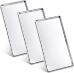 3 Pcs Baking Sheet Pan Set 13.8 × 9.8 × 0.6 Inches Cookie Sheet Large Toaster Oven Pans Stainless Steel Tray Barbecue Grill Pan Rectangle Trays Oven, Non-stick, Easy Clean