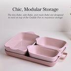 Our Place Bakeware Set | 5-Piece Nonstick, Toxin-Free, Ceramic, Cast Aluminum Set with Oven Pan, Bakers, & Oven Mat | Space-Saving Nesting Design | Oven-Safe | Bake, Roast, Griddle and more | Steam