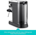 CASABREWS CM5418 Espresso Machine 20 Bar, Stainless Steel Espresso Maker with Milk Frother Steam Wand, Compact Cappuccino Machine for Home, Espresso Coffee Machine with Removable Water Tank, Black