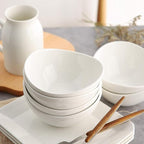 Porcelain Small Serving Bowls, 10 Ounce Dessert Bowls for Ice Cream Snacks Appetizer Candy Dishes, Dishwasher Safe Durable Ceramic White Bowl for Party, Set of 6