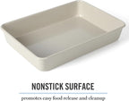 Martha Stewart Gallen 13 x 9 Inch Rectangular Nonstick Carbon Steel Cake/Baking Pan- Cool Grey