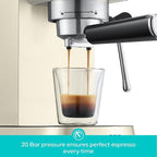 CASABREWS CM5418 Espresso Machine 20 Bar, Espresso Maker with Milk Frother Steam Wand, Stainless Steel Espresso Coffee Machine with 34oz Removable Water Tank, Creamy