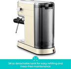 CASABREWS CM5418 Espresso Machine 20 Bar, Espresso Maker with Milk Frother Steam Wand, Stainless Steel Espresso Coffee Machine with 34oz Removable Water Tank, Creamy