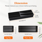 Lifewit Compact Silverware Organizer for Kitchen Drawer, Narrow Flatware Tray Holder, Plastic Cutlery Spoons, Forks and Knives Storage, Black, 1 Pack