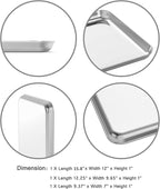 Wildone Baking Sheet Set of 3, Stainless Steel Cookie Sheet Baking Sheet Pan, 9/12/16 Inch, Non Toxic & Heavy Duty & Easy Clean