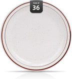Stoneware Narrow Rim Commercial Grade Dinnerware (Brown Speckle, Plate 7.25")