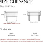 ISAENNE Designer Linen Light Beige Table Cloth for Rectangle Table,French Colorful Floral Table Cloth,Stain Resistant Decor Tablecloths for Dining Thanksgiving Kitchen,55"*87"-Helena E