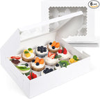VGOODALL 6PCS White Cupcake Containers, 12 Count with Window Boxes Holding 72 Pastry Box for Birthday Holiday Party Bakery Supplies