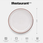 Stoneware Narrow Rim Commercial Grade Dinnerware Brown Speckle, Plate 9", Case of 24