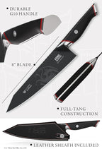 Dalstrong 8 inch Chef Knife- Game of Thrones™ Knife - House Targaryen™ Edition - German Premium Steel - Professional G10 Handle -Collection Item Toughbuilt Knife- w/Sheath