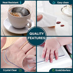 16x46 Clear Plastic Table Protector Rectangle Thick Wipeable Clear Plastic Vinyl Tablecloth Furniture PVC Protective Desktop Liner Cover Waterproof Computer Tabletop Protection Desk Blotter Mat Pad