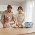 LONGDEEM 4-Slice Toaster 1.5" Extra Wide Slot Stainless Steel with High Lift Lever, 6 Presets & Bagel/Defrost/Cancel Function, Removal Crumb Tray, Under Base Cord Storage, Blue