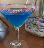 Snowy River Americas Cocktail Sugar - Naturally Colored 4th July Red, White & Blue Sugar for Cocktail Rimming, Baking & Decorating, Medium Crystal (Americas, 3oz Gift Bottle)