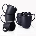DOWAN Coffee Mugs, Black Coffee Mugs Set of 6, 16 oz Ceramic Coffee Cups with Large Handles for Men Women, Porcelain Big Mug for Tea Latte, Mug Gifts for Home Office Party by DOWAN