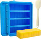Silicone Butter Mold with Lid & Spatula, Non-Stick Butter Maker Tray and Container for Homemade Butter Storage, Baking, Freezing
