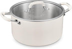 12 Quart Tri-Ply Stainless Steel Stock Pots with Lid, BEZIA Induction Soup Pot with Lid, Large Kitchen Cooking Pots with Silicone Handle, Compatible with All Cooktops, Free of PTFE/PFOA/PFOS