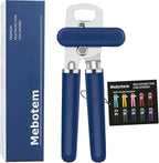10 Colors Can Opener Manual Handheld Heavy Duty Hand Can Opener Smooth Edge Stainless Steel Can Openers Top Lid Kitchen Gadgets, Best Large Rated Easy Turn Knob, with Bottle Opener, Navy Blue