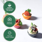 CROC'IN - Neutral Mini Tart Shells - Edible Appetizer Or Dessert Cups - Pastry Pans - Artisanal & Vegan Confection - 60 Pieces