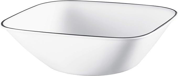 Corelle Vitrelle 18-Piece Service for 6 Dinnerware Set Triple Layer Glass and Chip Resistant, Lightweight Square Plates and Bowls Set, Timber Shadows