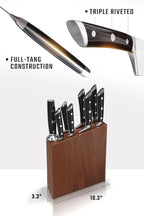 Dalstrong Knife Set Block - 8 Piece - Gladiator Series - German High Carbon Steel Kitchen Knife - Premium Food-Grade Black ABS Polymer Handles - NSF Certified