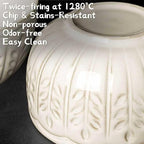 Artena Small Bowls Set of 4, 12 oz Ceramic Embossment Dessert Bowls, white Bowl for Kitchen, Ice Cream, Side Dishes, Rice, Cereal, Fruit, 4.5 Inch, Microwave & Dishwasher Safe, Wheat Leaf