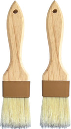 Natural Boar Bristle Pastry & Basting Brush - Non-Shedding, Food-Grade & Heat-Resistant Kitchen Tool for Cooking, Baking, Butter, Egg Wash, Oil, Sauce, Marinade & Cleaning Coffee Grinders - 1.5 Inch