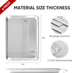 TENUP 6 Pack Aluminum Quarter Sheet Pan, 13" x 9" Heavy Duty Commercial Baking Tray Reinforced Rim, Warp-Resistant Rust-Free