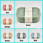 Custom Silicone Bento Box | Personalized Lunch Box with Engraved Name/Logo | Lunch Containers for Work Travel Outdoor with 3 Compartment