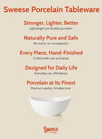 Sweese 28 oz Large White Porcelain Bowls - Set of 6 Salad, Pasta, Soup & Serving Bowls, Big Ceramic Dinner Bowls