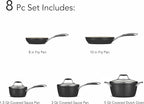 Tramontina Cookware Set Ceramic Interior 8-Piece Metallic Black, 80110/200DS
