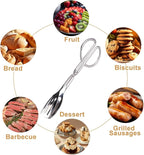 2 Pcs Serving Tongs, 10 Inch Buffet Tongs, Stainless Steel Kitchen Tong with Comfort Grip for Salads, Appetizers, Cake, Bread, Cooking, Party, Barbecue, Desserts, Ice