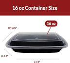 Reli. Meal Prep Containers, 16 oz. | 50 Pack | 1 Compartment Food Container w/Lids | Microwavable Food Storage Containers/To Go | Black Reusable Bento Box/Lunch Box for Meal Prep