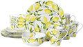 Mikasa Lemons 16-Piece Bone China Dinnerware Set, Service for 4, Includes Dinner Plates, Salad Plates, Cereal Bowls and Mugs, Dishwasher and Microwave Safe by Mikasa